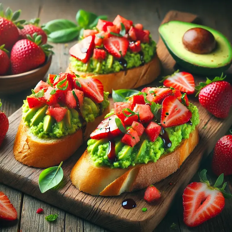 Avocado Strawberry Bruschetta Recipe